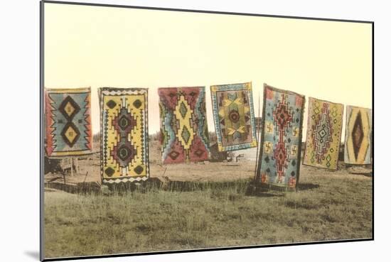 Navajo Blankets on Display-null-Mounted Art Print