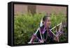 Navajo Blue Eagle Dancer Performing the Ribbon Dance at the Gallup Intertribal Ceremonials, New Mex-null-Framed Stretched Canvas