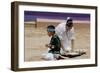 Navajo Blue Eagle Dancers Performing the Corn-Grinding Dance at the Gallup Intertribal Ceremonials,-null-Framed Giclee Print