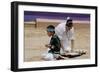 Navajo Blue Eagle Dancers Performing the Corn-Grinding Dance at the Gallup Intertribal Ceremonials,-null-Framed Giclee Print