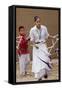 Navajo Blue Eagle Dancers Performing the Ribbon Dance at the Gallup Intertribal Ceremonials, New Me-null-Framed Stretched Canvas