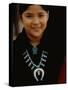 Navajo Child Modeling Turquoise Squash Blossom Necklace Made by Native Americans-null-Stretched Canvas