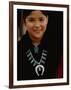 Navajo Child Modeling Turquoise Squash Blossom Necklace Made by Native Americans-null-Framed Photographic Print