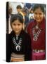 Navajo Children Modelling Turquoise Squash Blossom Necklaces Made by Native Americans-Michael Mauney-Stretched Canvas