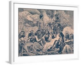 Navajo Indian encampment-Bohuslav Kroupa-Framed Giclee Print