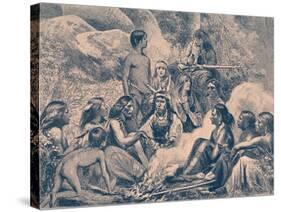 Navajo Indian encampment-Bohuslav Kroupa-Stretched Canvas