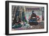 Navajo Ladies Weaving Rugs-Lantern Press-Framed Art Print
