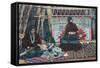 Navajo Ladies Weaving Rugs-Lantern Press-Framed Stretched Canvas