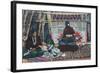 Navajo Ladies Weaving Rugs-Lantern Press-Framed Art Print