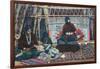 Navajo Ladies Weaving Rugs-Lantern Press-Framed Art Print