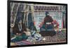 Navajo Ladies Weaving Rugs-Lantern Press-Framed Art Print