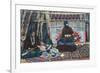 Navajo Ladies Weaving Rugs-Lantern Press-Framed Art Print