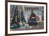 Navajo Ladies Weaving Rugs-Lantern Press-Framed Premium Giclee Print