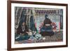 Navajo Ladies Weaving Rugs-Lantern Press-Framed Premium Giclee Print