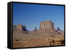 Navajo Lands, Arid Landscape with Eroded Rock Formations, Monument Valley, USA-Adina Tovy-Framed Stretched Canvas