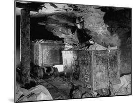 Navajo Leaning on a Car Decorated in Crude While Hauling Ore in His Own Small Mine-null-Mounted Photographic Print