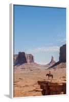 Navajo Man on Horseback, Monument Valley Navajo Tribal Park, Monument Valley, Utah-Michael DeFreitas-Framed Photographic Print