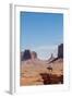 Navajo Man on Horseback, Monument Valley Navajo Tribal Park, Monument Valley, Utah-Michael DeFreitas-Framed Photographic Print