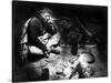 Navajo Man Smoking, C1915-William Carpenter-Stretched Canvas