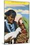 Navajo Mother, Baby and Lamb-null-Mounted Art Print