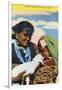 Navajo Mother, Baby and Lamb-null-Framed Art Print