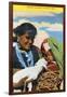 Navajo Mother, Baby and Lamb-null-Framed Art Print