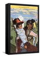 Navajo Mother with Papoose-null-Framed Stretched Canvas