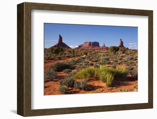 Navajo Nation, Monument Valley, Landscape of Mitten Rock Formations-David Wall-Framed Photographic Print