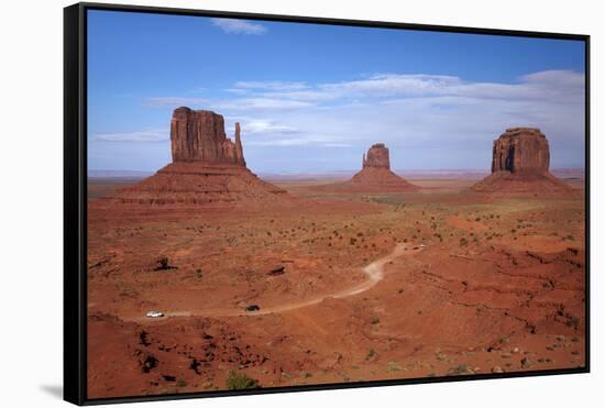 Navajo Nation, Monument Valley, Mittens and Valley Scenic Drive-David Wall-Framed Stretched Canvas