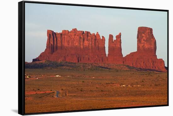 Navajo Nation, Monument Valley, Night over Mitten Rock Formations-David Wall-Framed Stretched Canvas