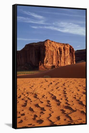 Navajo Nation, Monument Valley, Sand Dunes and Rock Outcrop-David Wall-Framed Stretched Canvas