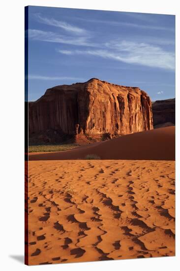 Navajo Nation, Monument Valley, Sand Dunes and Rock Outcrop-David Wall-Stretched Canvas