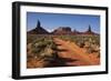 Navajo Nation, Monument Valley, Sunrise over Mitten Rock Formations-David Wall-Framed Photographic Print