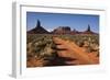 Navajo Nation, Monument Valley, Sunrise over Mitten Rock Formations-David Wall-Framed Photographic Print