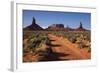 Navajo Nation, Monument Valley, Sunrise over Mitten Rock Formations-David Wall-Framed Photographic Print