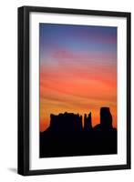 Navajo Nation, Monument Valley, Sunrise over Mitten Rock Formations-David Wall-Framed Photographic Print