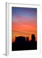 Navajo Nation, Monument Valley, Sunrise over Mitten Rock Formations-David Wall-Framed Photographic Print