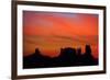 Navajo Nation, Monument Valley, Sunrise over Mitten Rock Formations-David Wall-Framed Photographic Print