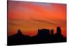 Navajo Nation, Monument Valley, Sunrise over Mitten Rock Formations-David Wall-Stretched Canvas