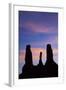 Navajo Nation, Monument Valley, Sunset over the Three Sisters Spires-David Wall-Framed Photographic Print