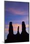 Navajo Nation, Monument Valley, Sunset over the Three Sisters Spires-David Wall-Mounted Photographic Print