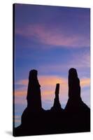 Navajo Nation, Monument Valley, Sunset over the Three Sisters Spires-David Wall-Stretched Canvas