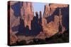 Navajo Nation, Monument Valley, Yei Bi Chei and Totem Pole Rock Column-David Wall-Stretched Canvas