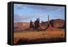 Navajo Nation, Monument Valley, Yei Bi Chei and Totem Pole Rock Column-David Wall-Framed Stretched Canvas