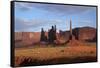 Navajo Nation, Monument Valley, Yei Bi Chei and Totem Pole Rock Column-David Wall-Framed Stretched Canvas