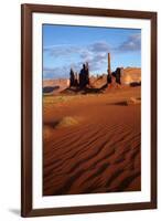 Navajo Nation, Monument Valley, Yei Bi Chei and Totem Pole Rock Column-David Wall-Framed Premium Photographic Print
