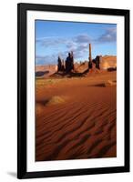 Navajo Nation, Monument Valley, Yei Bi Chei and Totem Pole Rock Column-David Wall-Framed Premium Photographic Print