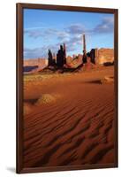 Navajo Nation, Monument Valley, Yei Bi Chei and Totem Pole Rock Column-David Wall-Framed Photographic Print