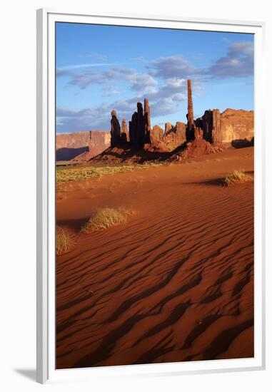 Navajo Nation, Monument Valley, Yei Bi Chei and Totem Pole Rock Column-David Wall-Framed Premium Photographic Print