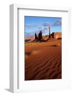 Navajo Nation, Monument Valley, Yei Bi Chei and Totem Pole Rock Column-David Wall-Framed Photographic Print